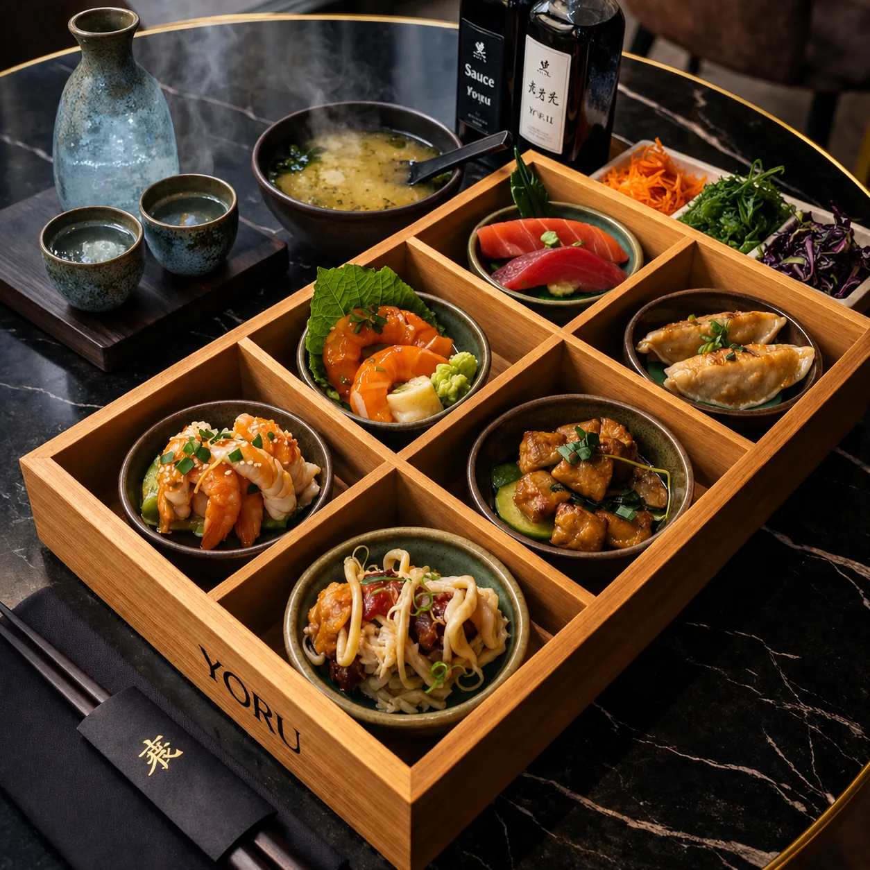 Bento signature YORU Montparnasse — bento 9 dégustations